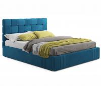 Купить мягкая кровать tiffany 1600 синяя с ортопедическим основанием с матрасом promo b cocos фото | МебельСТОК
