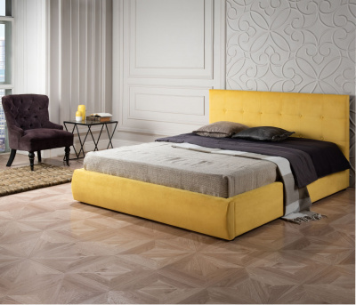 Купить мягкая кровать "selesta" 1400 желтая с подъемным механизмом | ZEPPELIN MOBILI