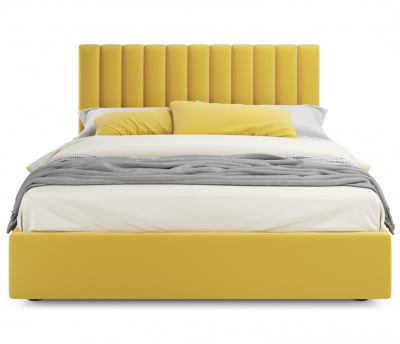 Купить мягкая кровать olivia 1800 желтая с ортопедическим основанием | МебельСТОК