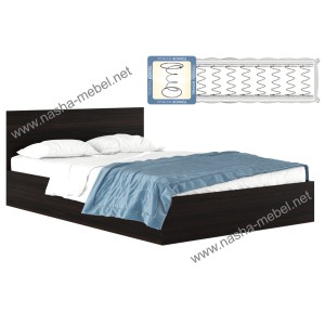 Кровать Виктория 1400 венге с матрасом