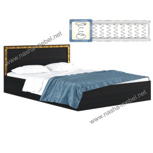 Кровать Виктория-Б 1600 венге с матрасом