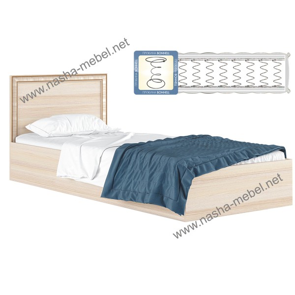 Кровать Виктория-Б 800 дуб с матрасом