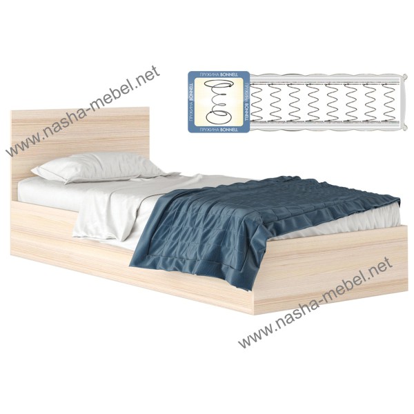 Кровать Виктория 900 дуб с матрасом