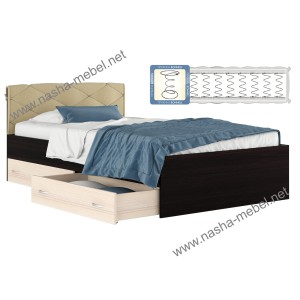 Кровать Виктория-П_ 1200 с ящиками и матрасом