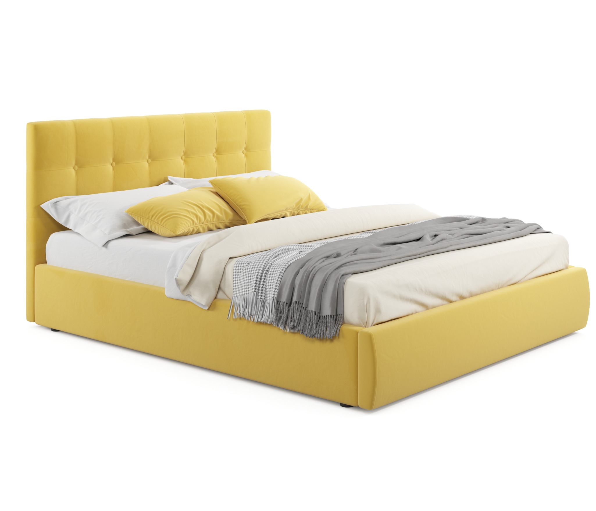 Купить мягкая кровать "selesta" 1800 желтая с матрасом promo b cocos с подъемным механизмом | ZEPPELIN MOBILI