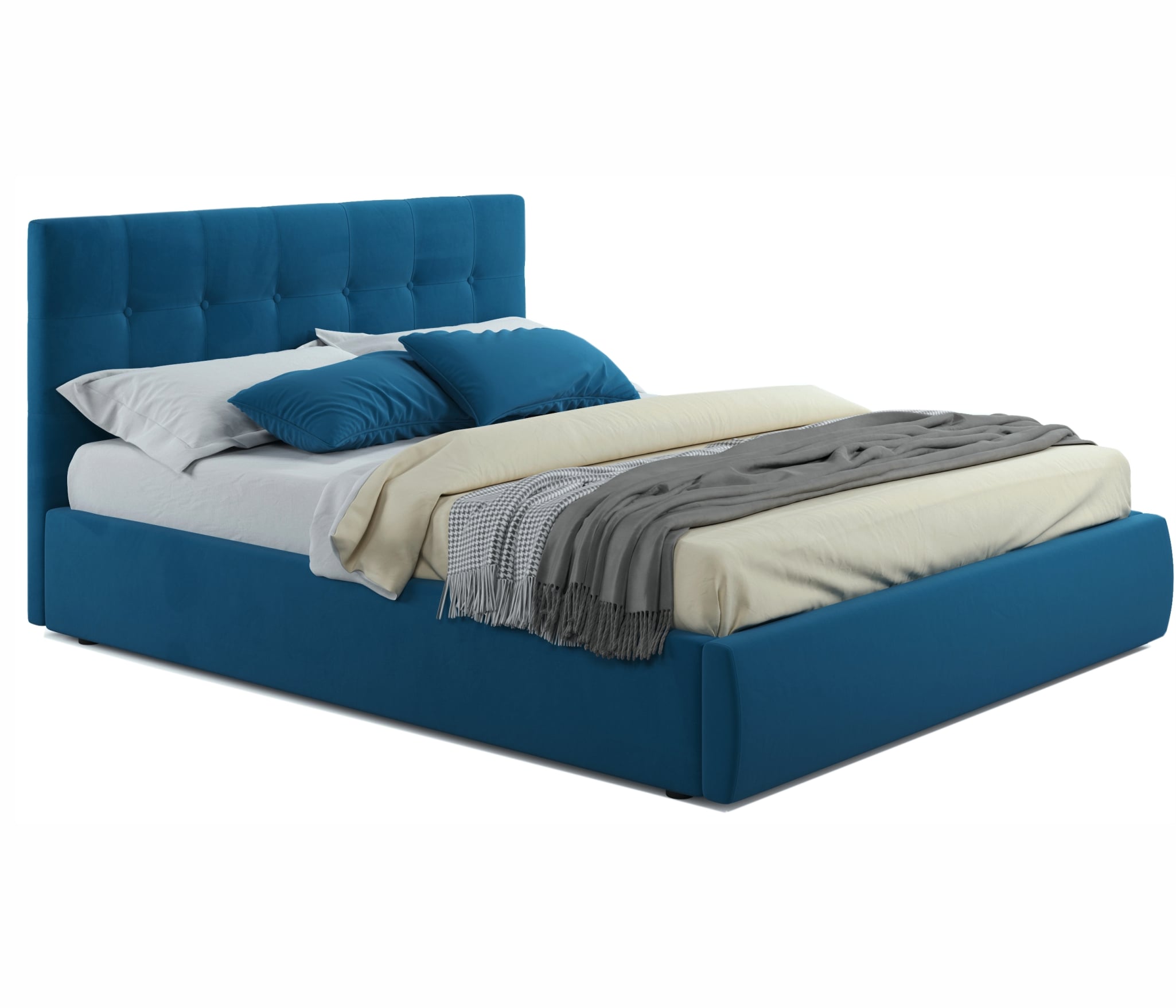 Купить мягкая кровать "selesta" 1800 синяя с ортопед.основанием с матрасом астра | ZEPPELIN MOBILI