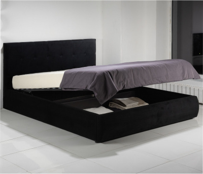 Купить мягкая кровать "selesta" 1800 темная с матрасом астра с подъемным механизмом | ZEPPELIN MOBILI
