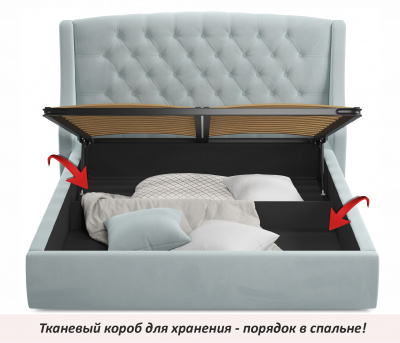 Купить мягкая кровать "stefani" 1800 мята пастель с подъемным механизмом с орт.матрасом астра | ZEPPELIN MOBILI