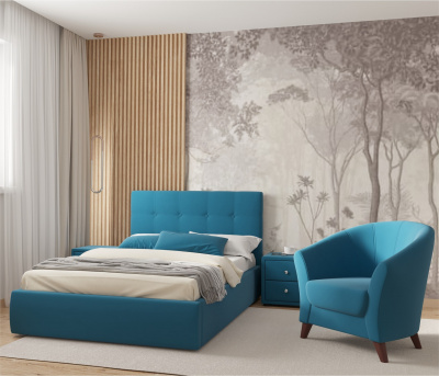 Купить мягкая кровать selesta 1200 синяя с подъем.механизмом с матрасом promo b cocos | ZEPPELIN MOBILI