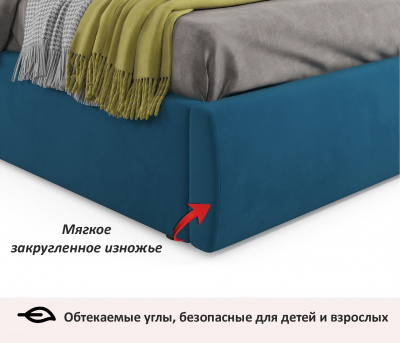 Купить мягкая кровать "selesta" 1400 синяя с ортопед.основанием с матрасом гост | ZEPPELIN MOBILI